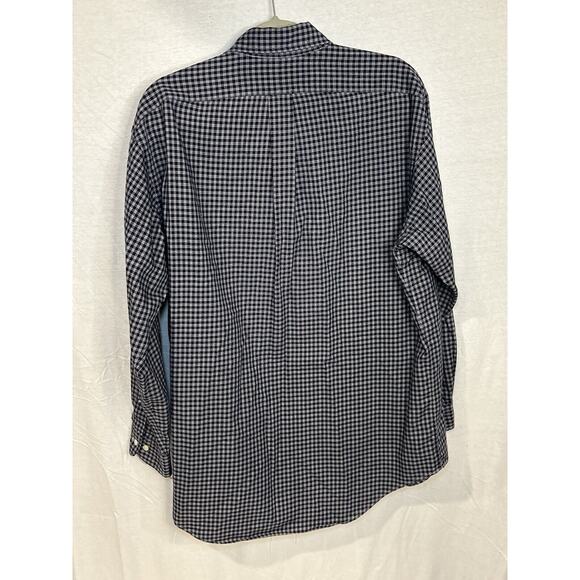 Ralph Lauren Button Up Shirt Men’s 15.5 32/33 Blue Striped Yarmouth Pony Logo - Picture 4 of 6